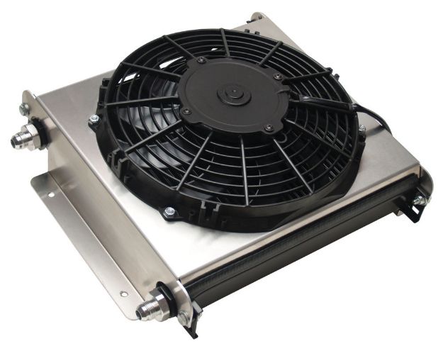 Picture of Derale Hyper-Cool Extreme Transmission Cooler with Fan -8AN