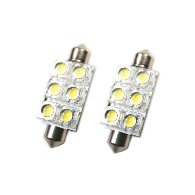 Picture of 44MM 6 LED Festoon Bulb White Pair