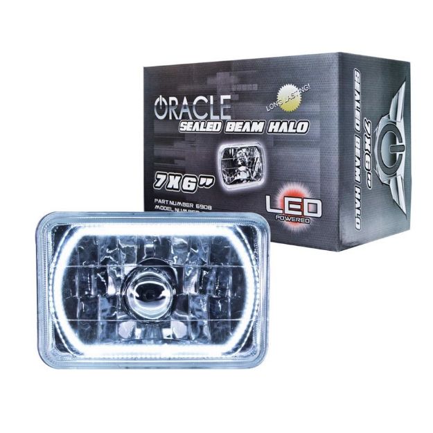 Picture of 7x6in Sealed Beam Head Light w/Halo White